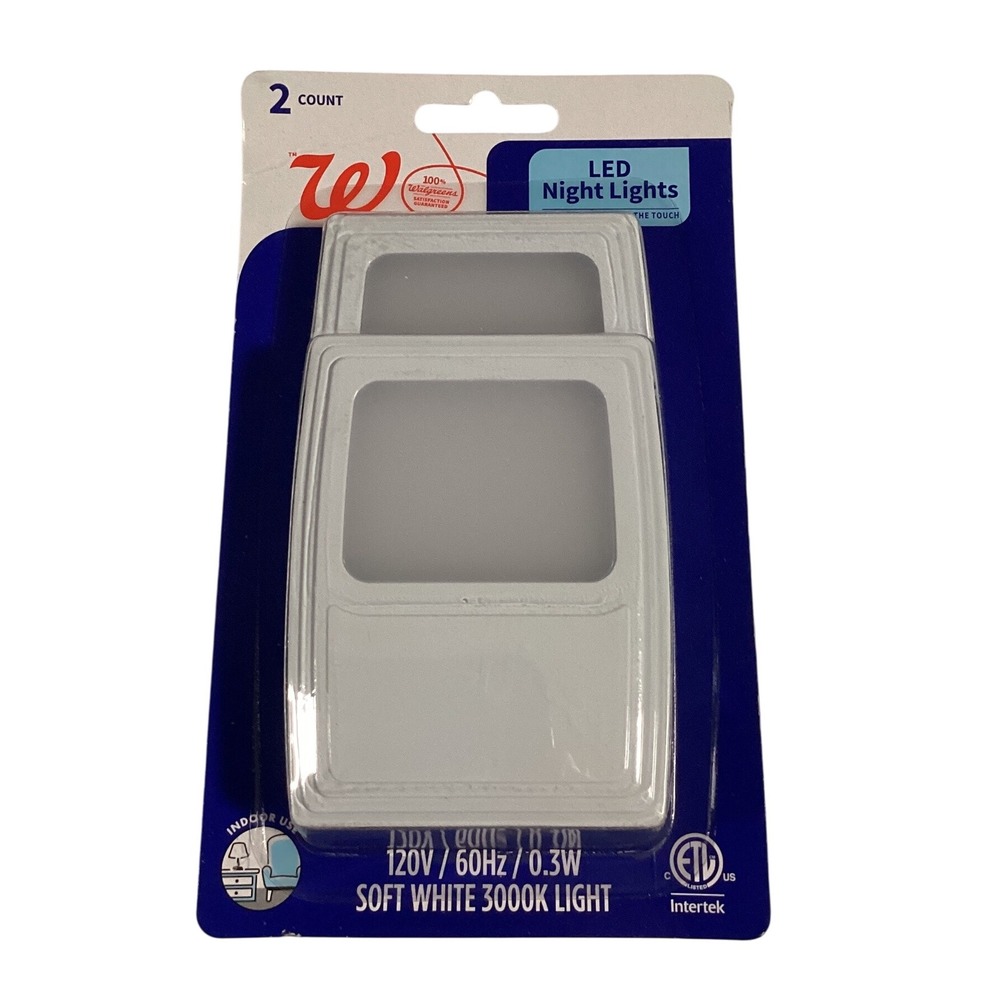 Walgreens LED Night Lights Soft‎ White 3000K Indoor Plug In 2 Count